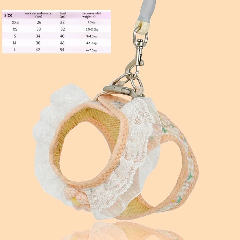 Anti Slip Dog Leash Vest Style Teddy Bear Pomeranian Chest Harness Puppy Leash Dog Chain Walking Dog Leash