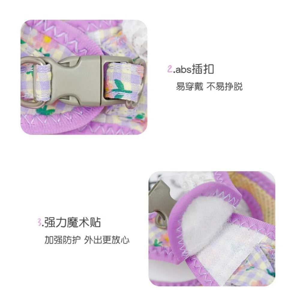 Anti Slip Dog Leash Vest Style Teddy Bear Pomeranian Chest Harness Puppy Leash Dog Chain Walking Dog Leash