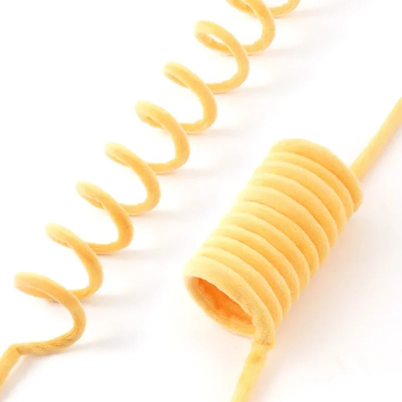 Interactive Cat Toy Funny Cat Stick Plush Spring Ball Self-Hey Hanging Door Kitten Toy Teaser Cat Wand With Bell Pet Accessories