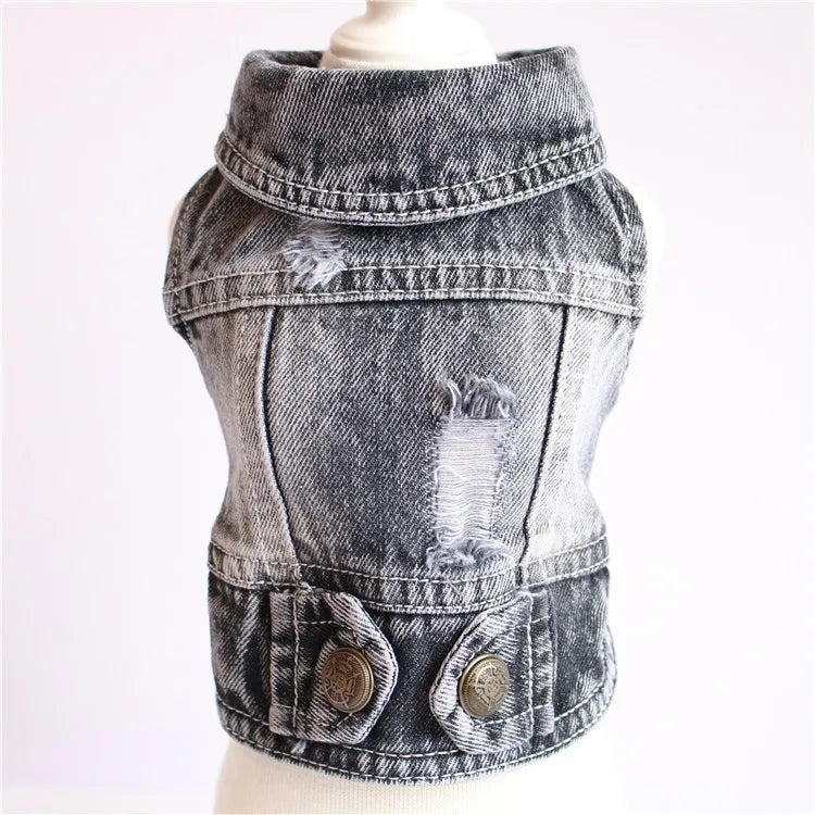 XS-2XL Denim Dog Clothes Cowboy Pet Dog Coat Puppy Clothing For Small Dogs Jeans Jacket Dog Vest Coat Puppy Outfits Cat Clothes