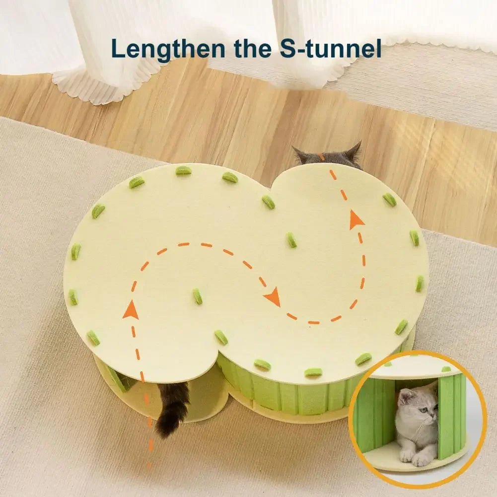 Large Cat Tunnel Bed for 2 Cats Breathable for Indoor Cats Hideout Universal with 2 Holes Pet Cat House Hideaway Cave Cat Nest