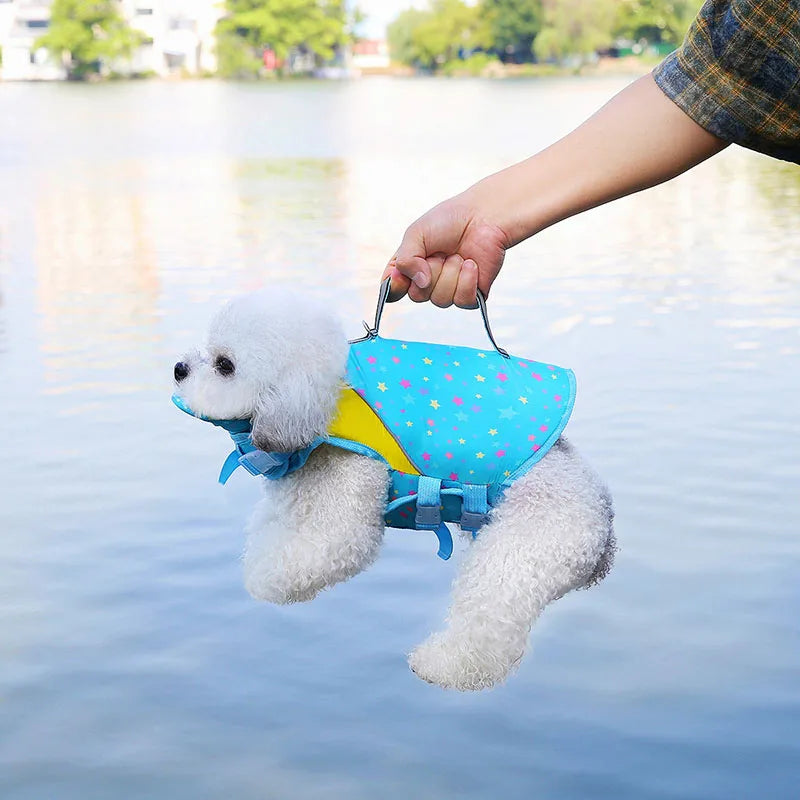 Dog Swimming Vest Pet Life Jacket Dog SwimmingSuits Summer Beach Surfing Drifting Dogs Life Vest Buoyancy Clothes Adjustable