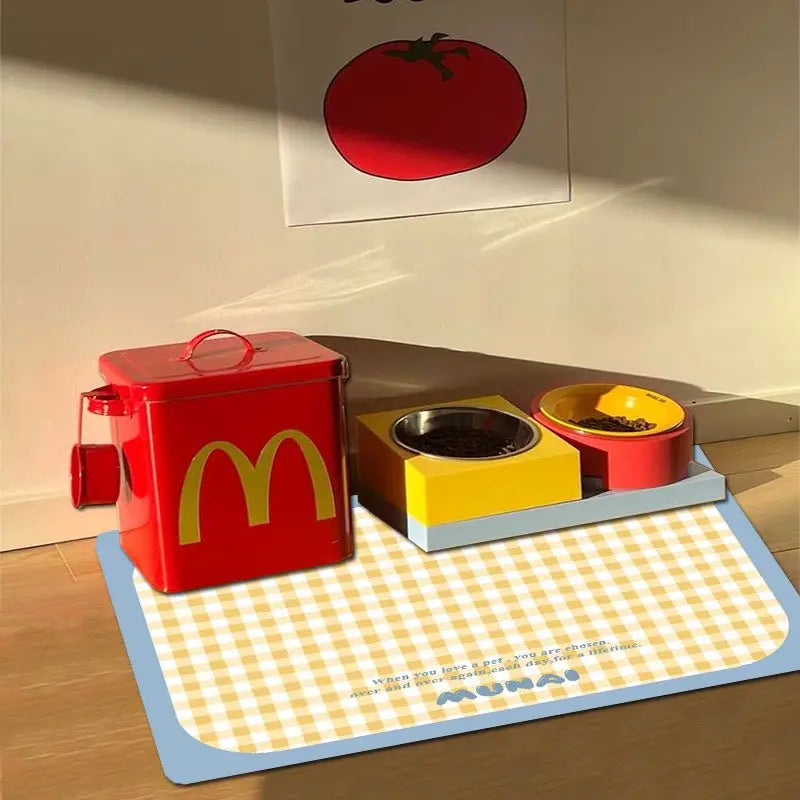 Universal Waterproof Dog  Feeding Mat Oil Proof Spill ResistantNon Slip Floor Mat Pet Food Pad  AND DOGFeeding Mat