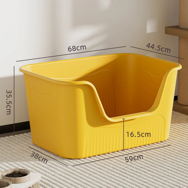 Miaon Extra Large  Litter Box Semi-Enclosed Spla-Proof Toilet for Large s like Maine Coon Home Daily Use Manual Cleaning