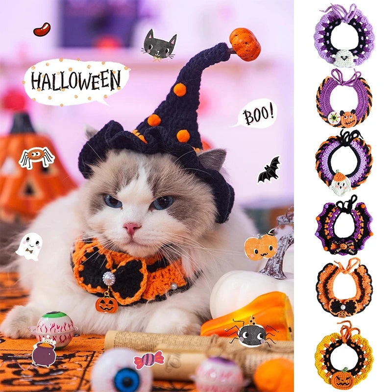 Halloween Cat Costume Collar Dog Clothing Pet Scarf Collar Cat Halloween Party Costume Cute Cat Scarf Halloween Decoration