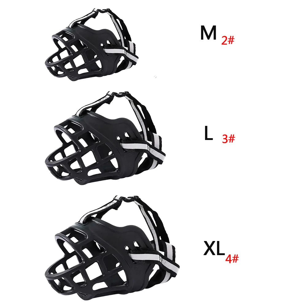1pc/2pcs Adjustable Dog Muzzle Anti-Biting Dog Mouth Cover With Reflective Strip Can Drink Water Breathable Plastic