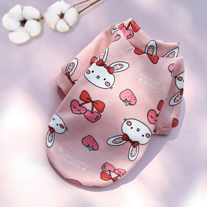 Christmas Dog Clothes Winter Warm Pet Coat Puppy Sweatshirt for Small Large Dogs Pomeranian Bulldog Cartoon Print Clothing