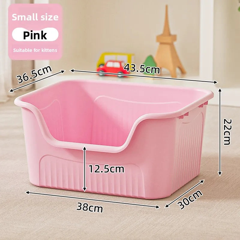 Miaon Extra Large  Litter Box Semi-Enclosed Spla-Proof Toilet for Large s like Maine Coon Home Daily Use Manual Cleaning