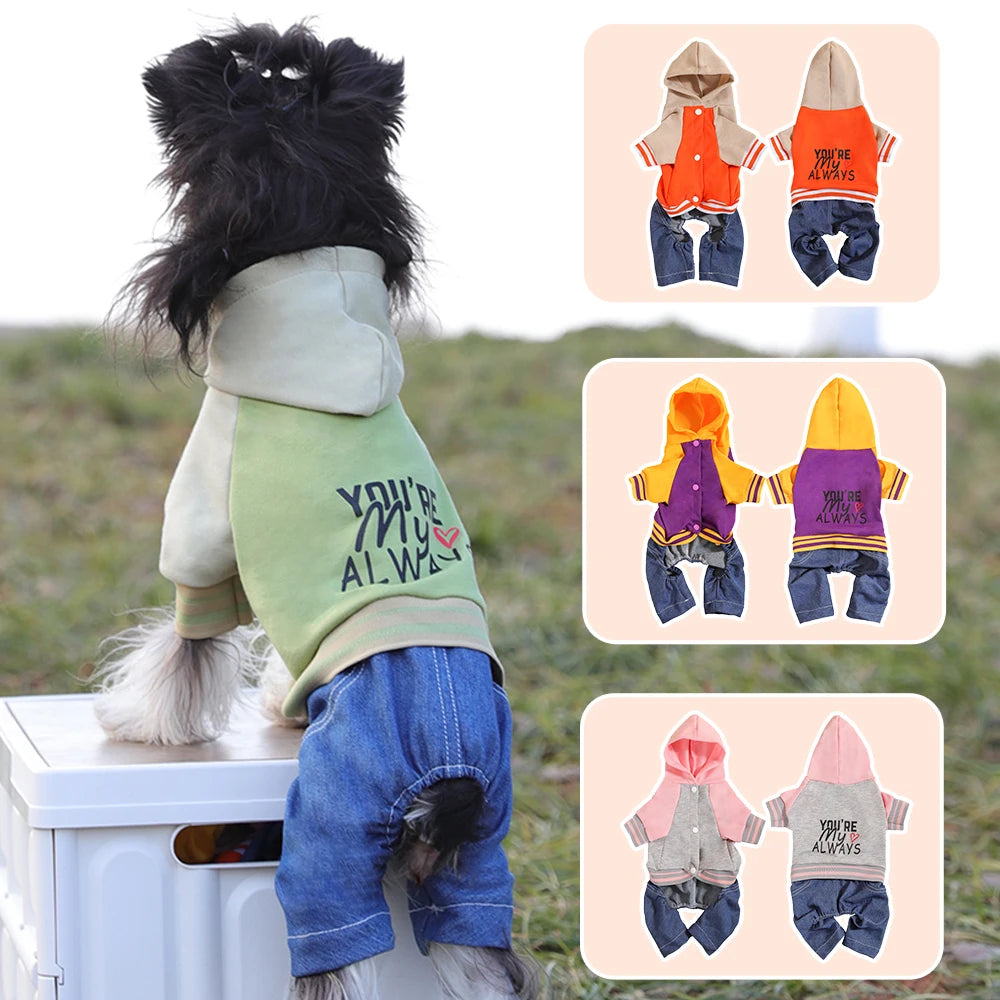 B8622 Dog Baseball Uniform Small and Medium Dog Clothes Spring and Autumn Puppy Four-Legged Clothes Schnauzer Bichon Frize