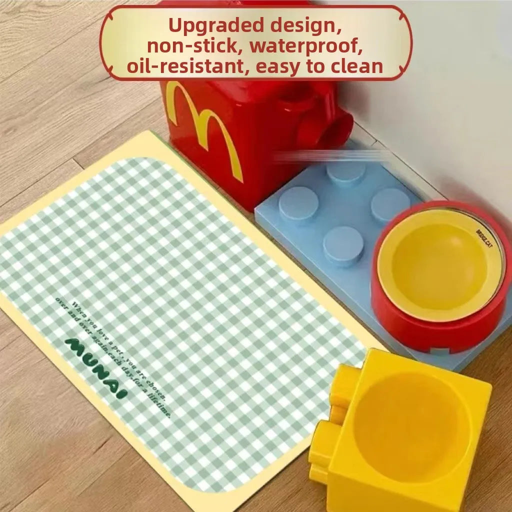 Universal Waterproof Dog  Feeding Mat Oil Proof Spill ResistantNon Slip Floor Mat Pet Food Pad  AND DOGFeeding Mat