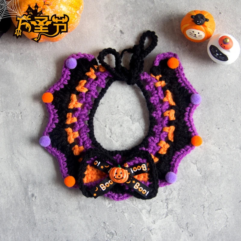 Halloween Cat Costume Collar Dog Clothing Pet Scarf Collar Cat Halloween Party Costume Cute Cat Scarf Halloween Decoration