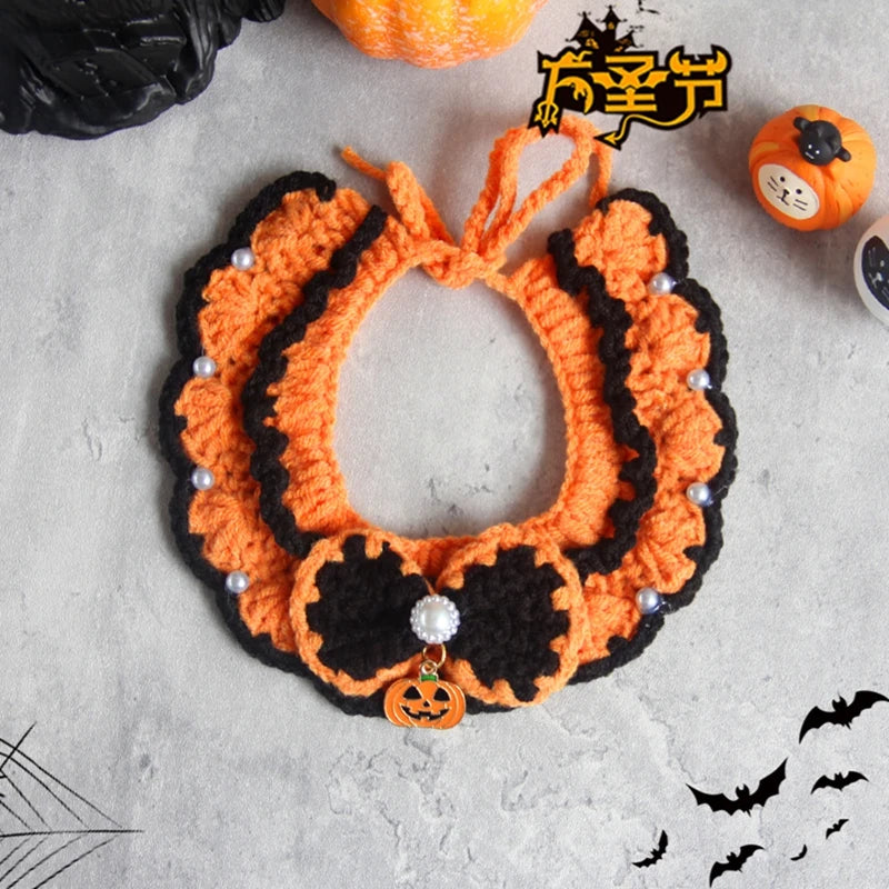Halloween Cat Costume Collar Dog Clothing Pet Scarf Collar Cat Halloween Party Costume Cute Cat Scarf Halloween Decoration