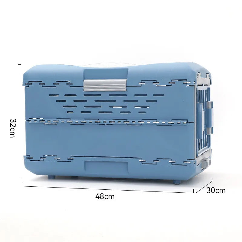 Pet Supplies Car Portable Cat Cage Portable Foldable Flight Case Breathable Kennel For Outing Pet Check-in Box