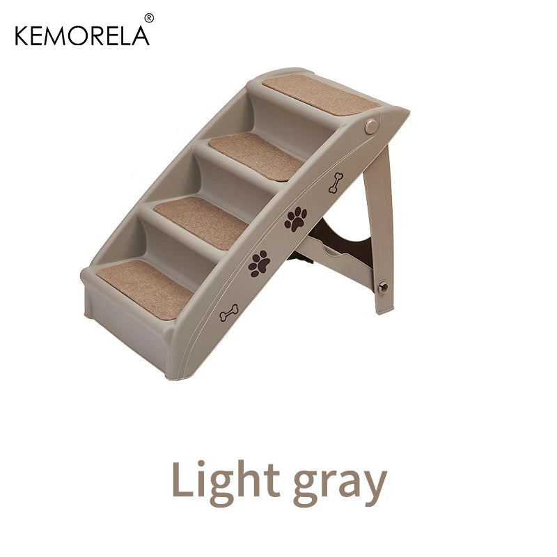 KEMORELA 4 Layers Folding Pet Stairs for Small and Medium Dogs Non-Slip Climbing Steps for Convenient Safe Design for Indoor