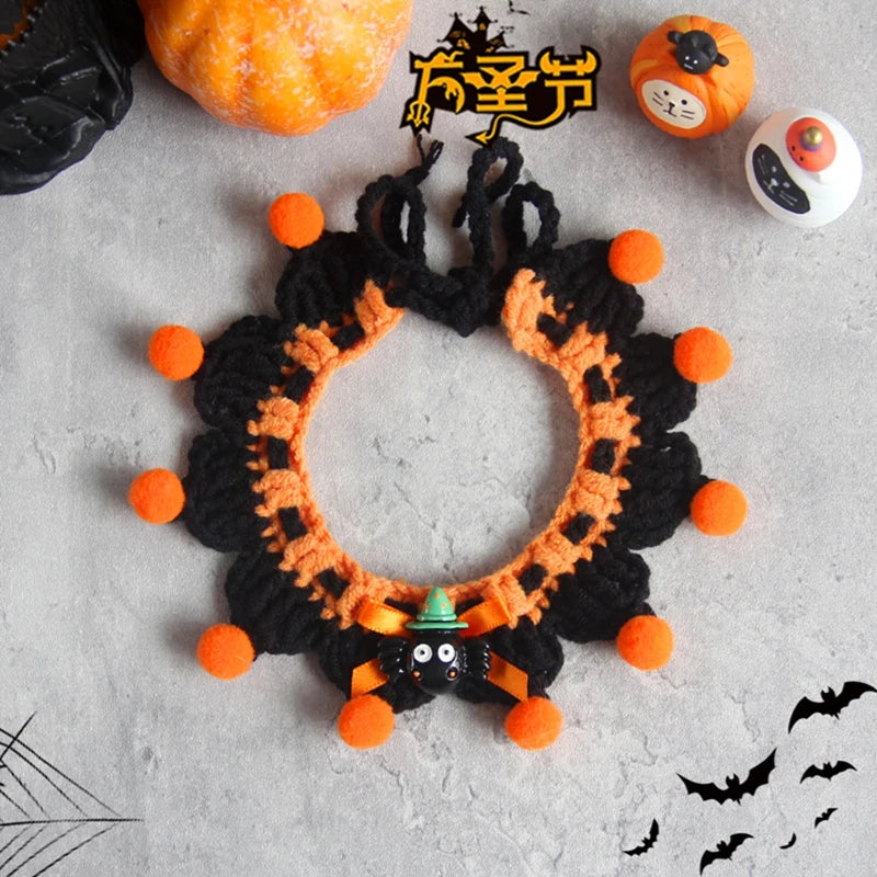 Halloween Cat Costume Collar Dog Clothing Pet Scarf Collar Cat Halloween Party Costume Cute Cat Scarf Halloween Decoration