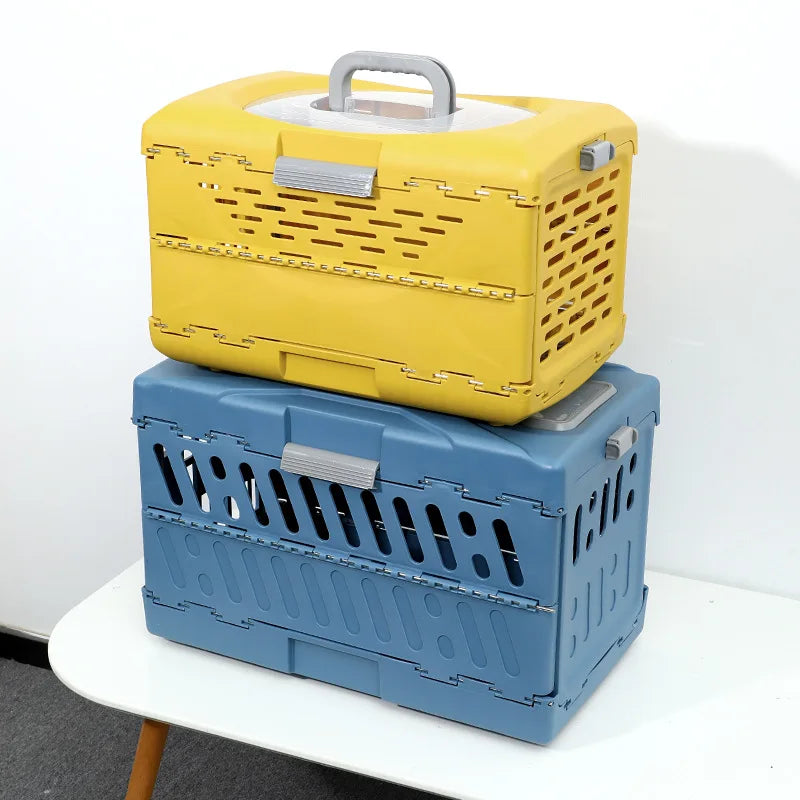 Pet Supplies Car Portable Cat Cage Portable Foldable Flight Case Breathable Kennel For Outing Pet Check-in Box