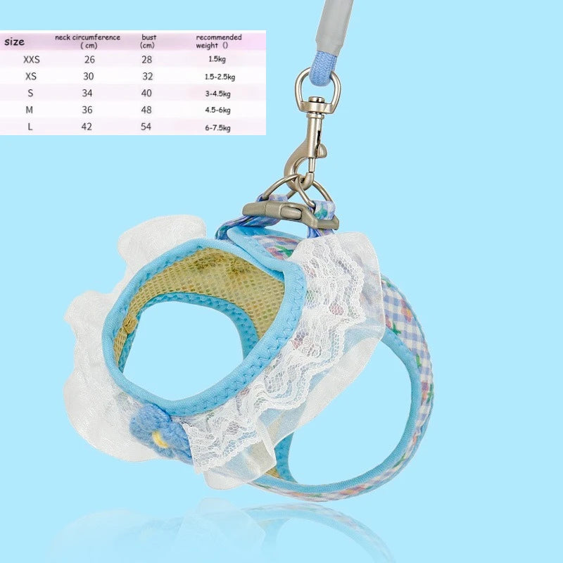 Anti Slip Dog Leash Vest Style Teddy Bear Pomeranian Chest Harness Puppy Leash Dog Chain Walking Dog Leash