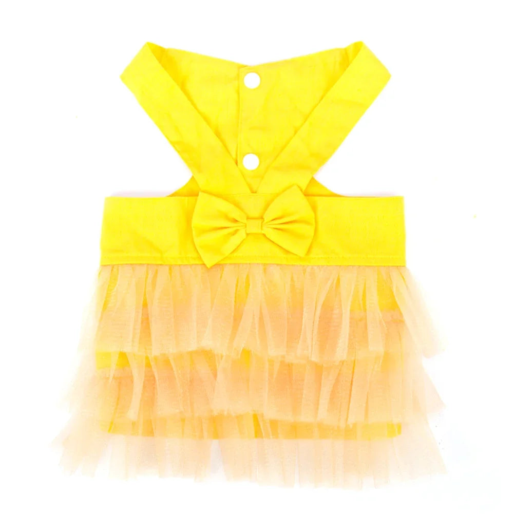 Pet Supplies Soft  Dog Lace Dress Breathable Comfortable Dog Princess Dress with Bowknot Pet Dress York