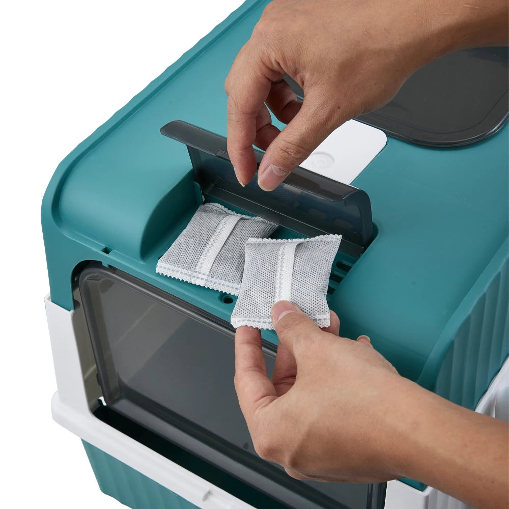 Tieker fully enclosed UV sterilizing cat litter box top entry splash-proof cat toilet large capacity