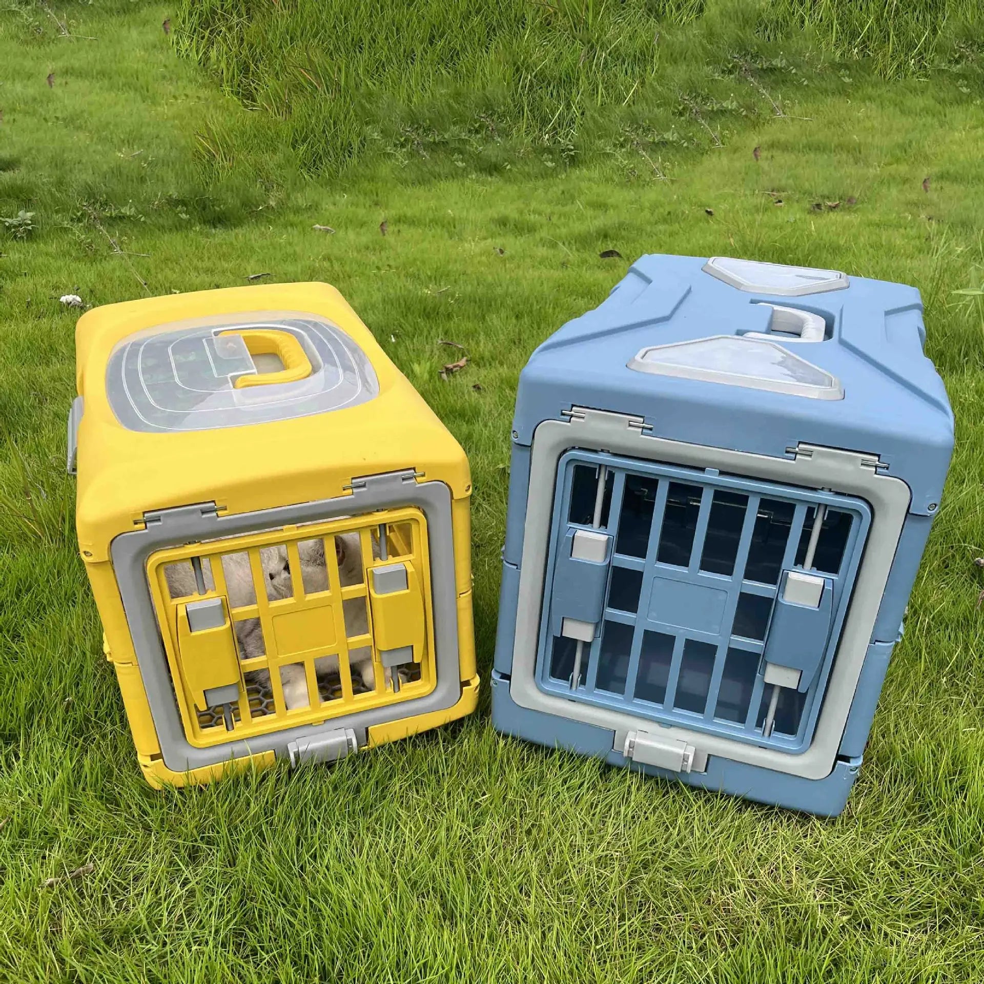 Pet Supplies Car Portable Cat Cage Portable Foldable Flight Case Breathable Kennel For Outing Pet Check-in Box