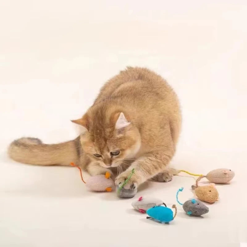 Simulation Mouse Cat Toy Bite Resistance Plush Mouse Cat Scratch Interactive Mouse Rattle Cat Mouse Toys Also Prefilled Catnip