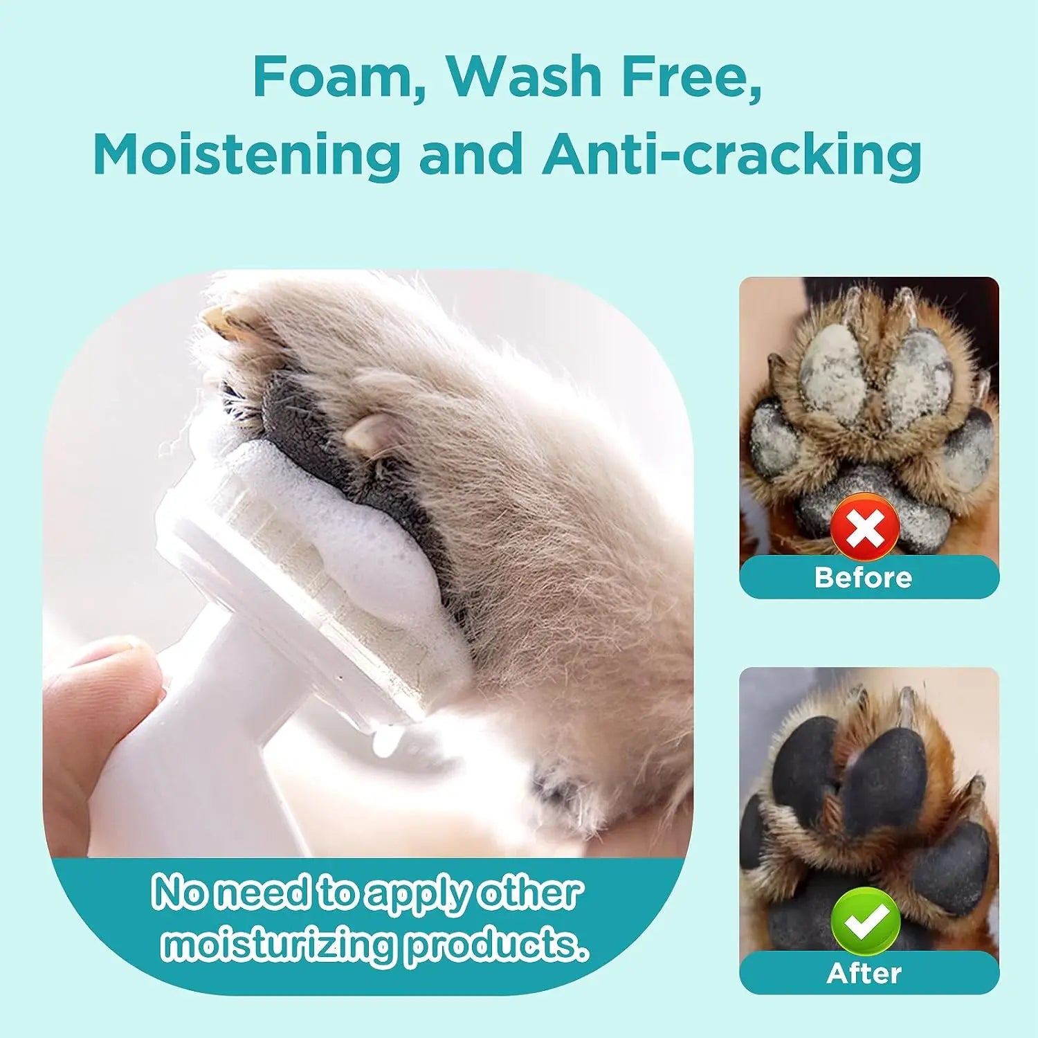 Dog Paw Cleaner Waterless Shampoo Paw Washer with Silicone Brush No-Rinse Foaming Paw Cleaner for Dogs & Cats | Dog Foot Washer