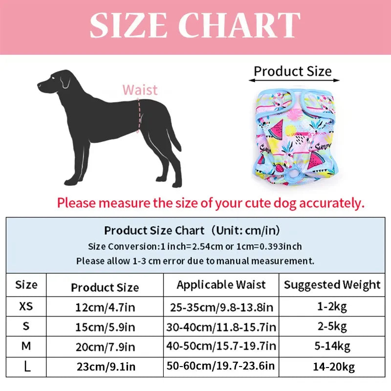 Reusable Dog Diaper Panties Pet Avoid Harassment Shorts Female Dogs Sanitary Menstrual Physiological Estrus Safety Underwear