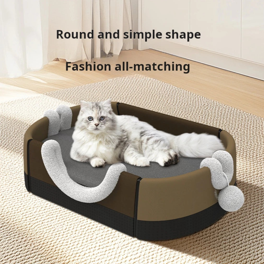 Dual-mode pet bed, removable cat bed and cushion, versatile for all seasons, scratch-resistant, machine washable, cat house.2025