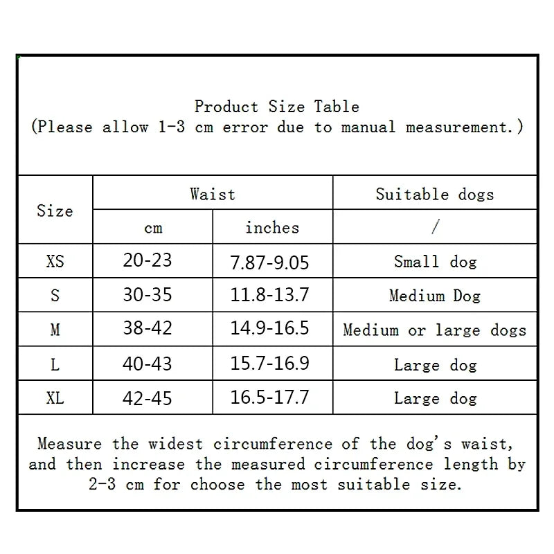 1/3pcs Washable Male Dog Physiological Pant  Adjustable Belly Wrap Band Reusable Sanitary Diaper for Small Large Dog RandomColor
