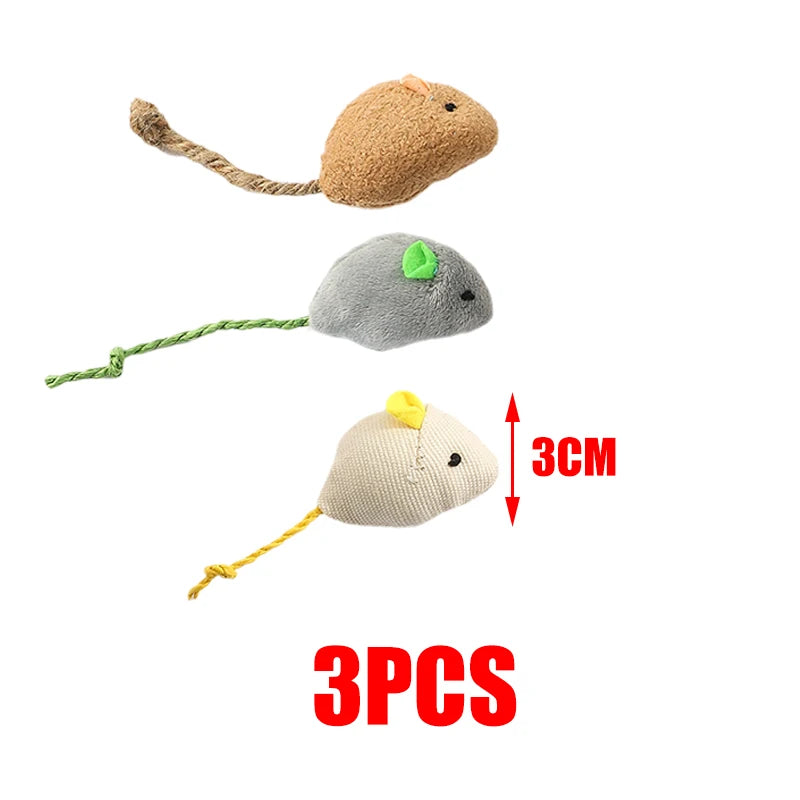 Simulation Mouse Cat Toy Bite Resistance Plush Mouse Cat Scratch Interactive Mouse Rattle Cat Mouse Toys Also Prefilled Catnip