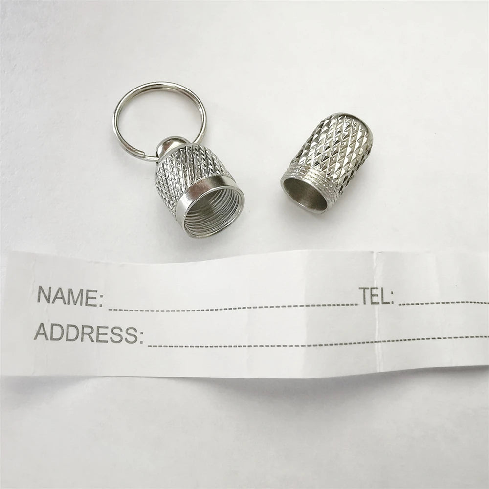 50pcs Pet Dog Cat ID Tag Barrel Tube Anti Lost Name Address Label Identity Tube Hanging Pendants