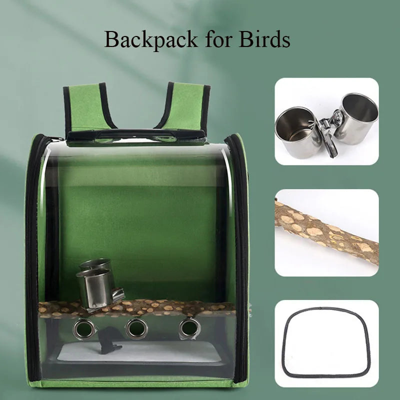 Transparent Pet Transport Carrying Carrier Bag, Pet Space Capsule, Bird Backpack for Parrots, High Quality Travel Window
