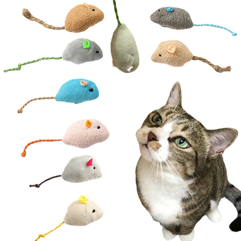 Simulation Mouse Cat Toy Bite Resistance Plush Mouse Cat Scratch Interactive Mouse Rattle Cat Mouse Toys Also Prefilled Catnip