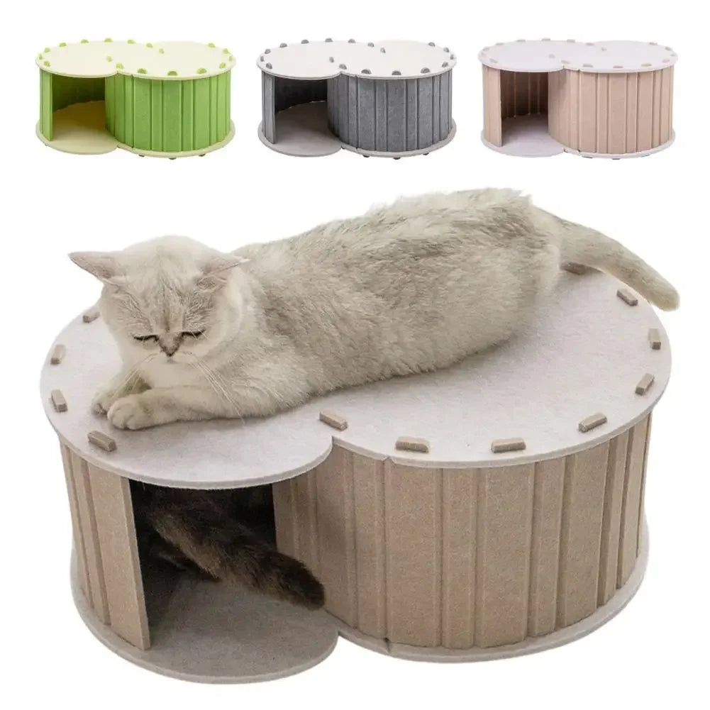 Large Cat Tunnel Bed for 2 Cats Breathable for Indoor Cats Hideout Universal with 2 Holes Pet Cat House Hideaway Cave Cat Nest