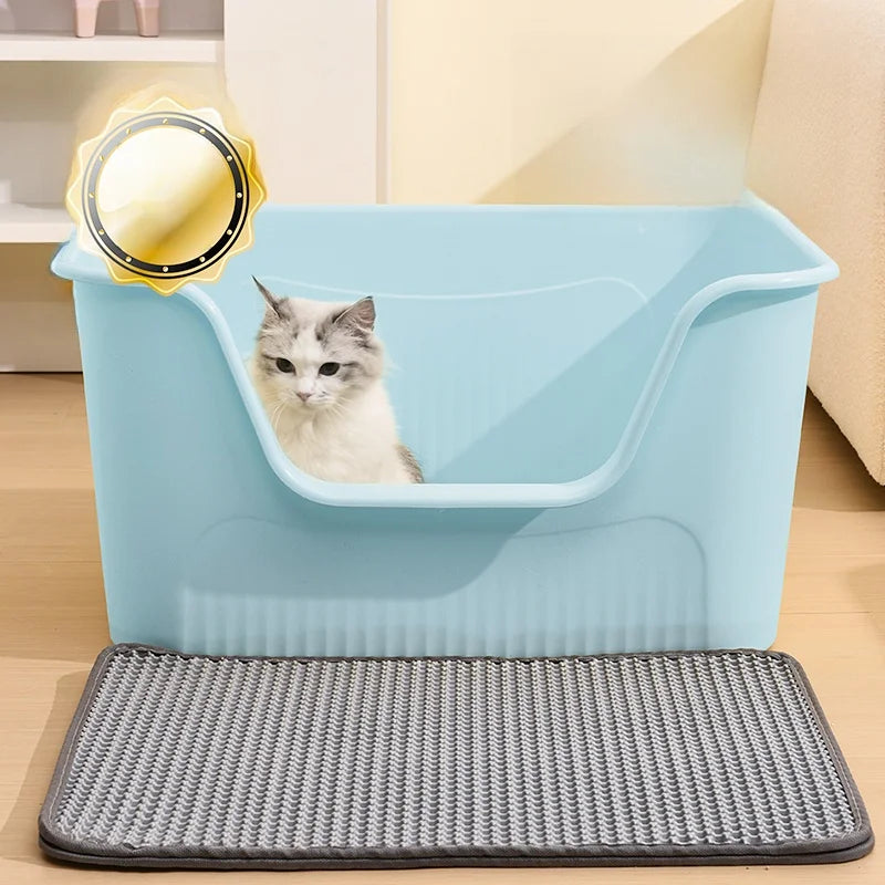 Miaon Extra Large  Litter Box Semi-Enclosed Spla-Proof Toilet for Large s like Maine Coon Home Daily Use Manual Cleaning