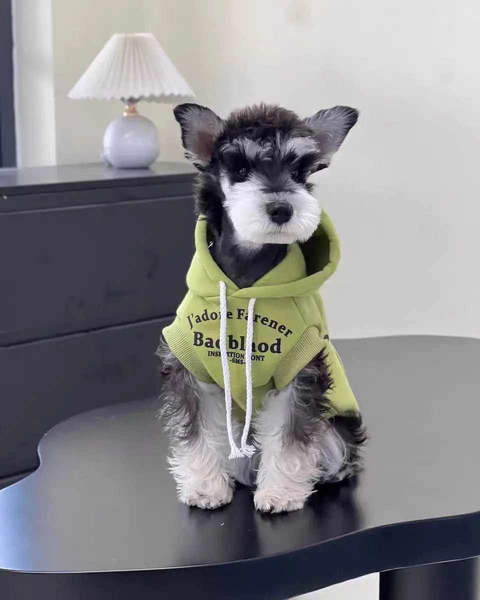 Autumn and winter fleece hooded sweatshirt puppy new winter warm clothes