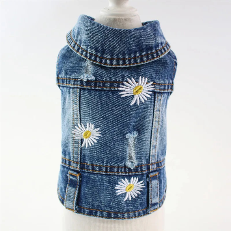 XS-2XL Denim Dog Clothes Cowboy Pet Dog Coat Puppy Clothing For Small Dogs Jeans Jacket Dog Vest Coat Puppy Outfits Cat Clothes