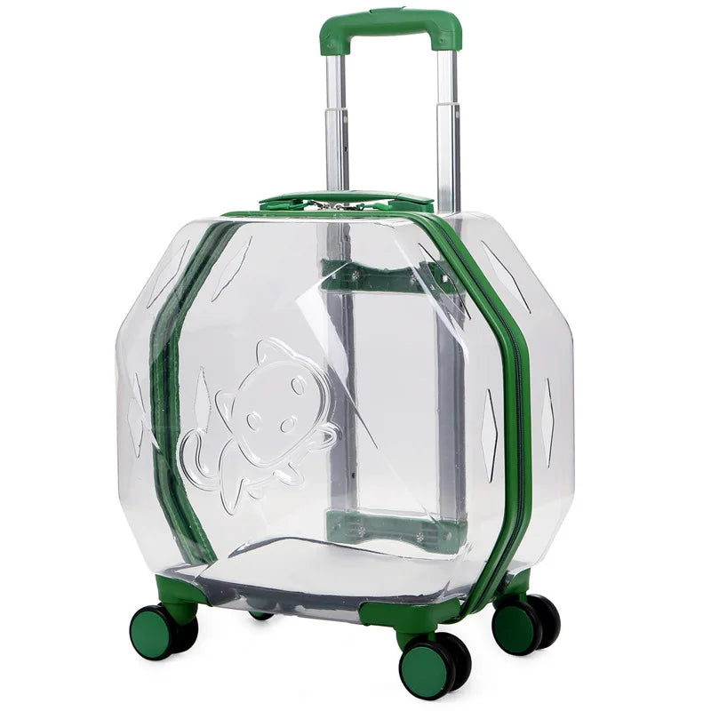 Transparent Pet Suitcase Large Capacity Dog Travel Suitcase Outdoor Portable Bubble Box Pet Aviation Box Small Cat Bag