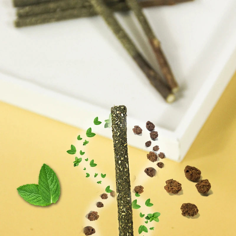6 Sticks Natural Cat Mint Sticks Cat Catnip Chews Toys Pet Molar Sticks Kittens Cleaning Teeth Bite-resistant Toys Pet Products