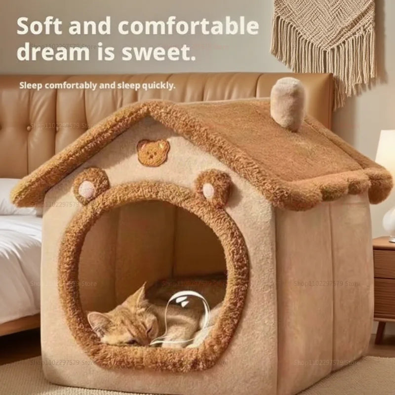 Enclosed Kennel with Dirt Resistance Removable Washable House Villa All Season Comfortable and Practical for Indoor Outdoor Use