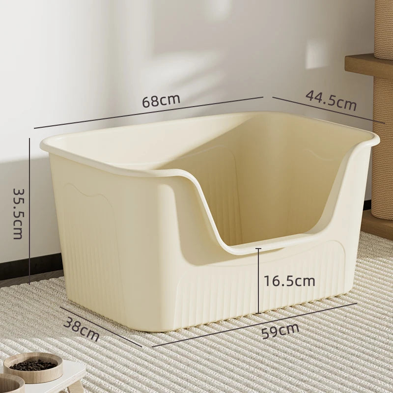 Miaon Extra Large  Litter Box Semi-Enclosed Spla-Proof Toilet for Large s like Maine Coon Home Daily Use Manual Cleaning