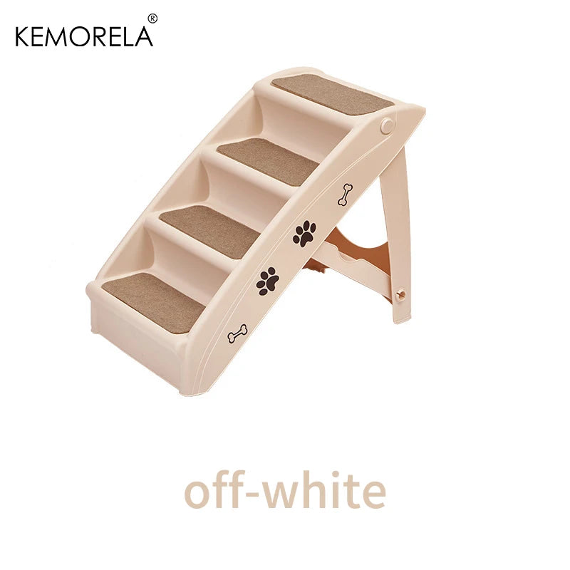 KEMORELA 4 Layers Folding Pet Stairs for Small and Medium Dogs Non-Slip Climbing Steps for Convenient Safe Design for Indoor