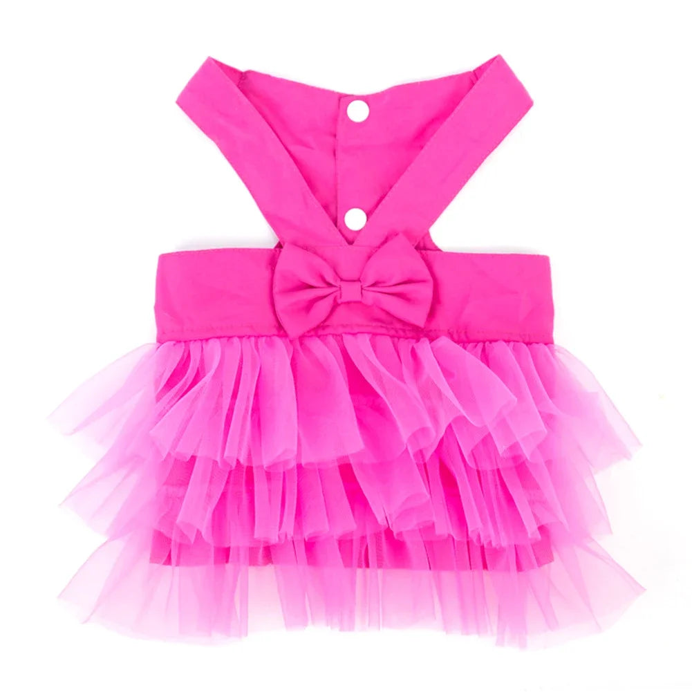 Pet Supplies Soft  Dog Lace Dress Breathable Comfortable Dog Princess Dress with Bowknot Pet Dress York