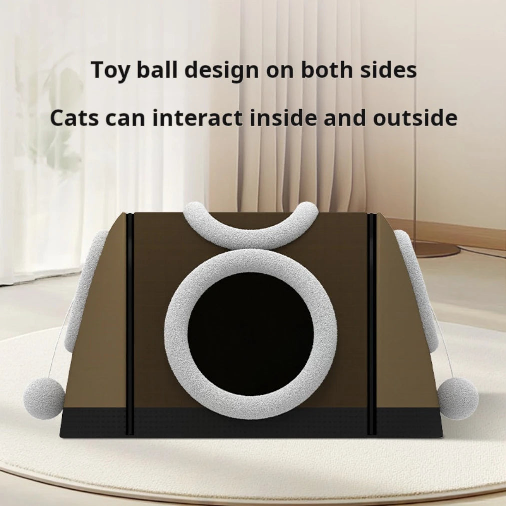 Dual-mode pet bed, removable cat bed and cushion, versatile for all seasons, scratch-resistant, machine washable, cat house.2025