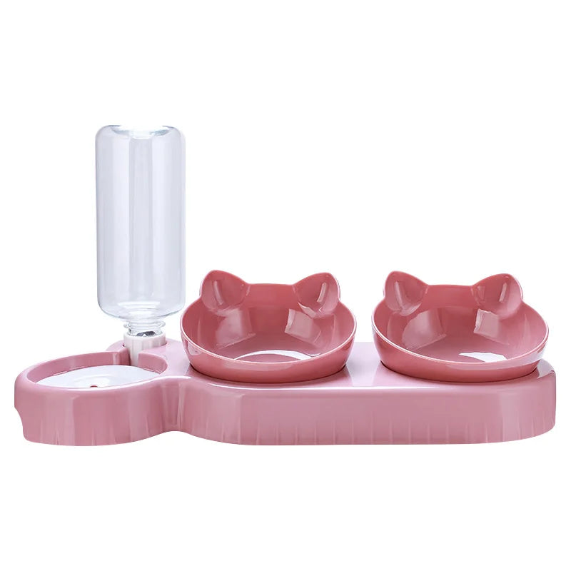 3 in 1 Cat Feeder Automatic Water Dispenser Double Bowl Pet Bowl for Small Dogs Cats Pet Food Container Cat Accessories