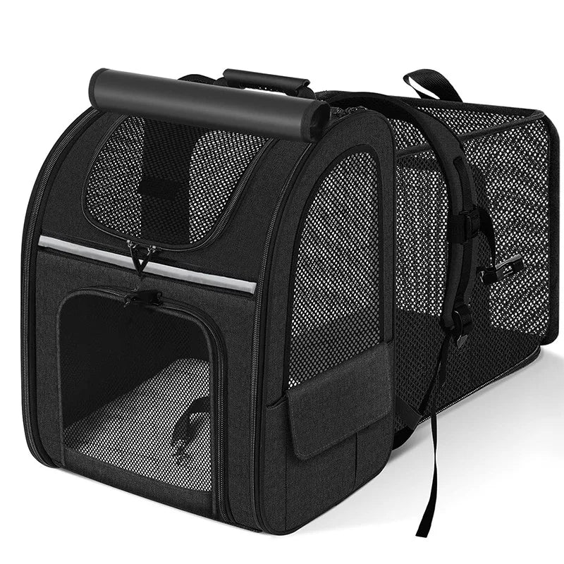 Cat Carrier Backpacks Expandable Cat Backpack with Shade Cover, Breathable Mesh Pet Carrier Backpack Bag for Travel Hiking Campi