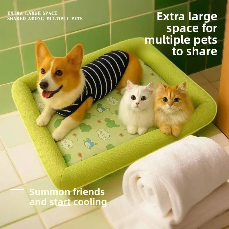 Cooling Puppy Bed Summer Dog Supplies Mat Accessory for Small Breeds Dogs Medium Pet Large Beds Sofa Blanket Baskets Fluffy Cats