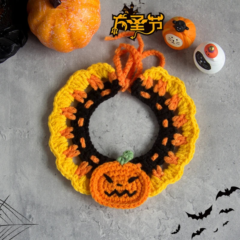 Halloween Cat Costume Collar Dog Clothing Pet Scarf Collar Cat Halloween Party Costume Cute Cat Scarf Halloween Decoration