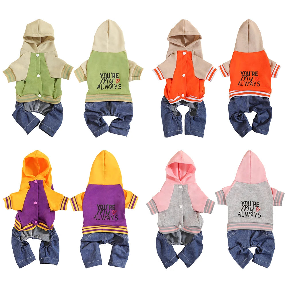 B8622 Dog Baseball Uniform Small and Medium Dog Clothes Spring and Autumn Puppy Four-Legged Clothes Schnauzer Bichon Frize