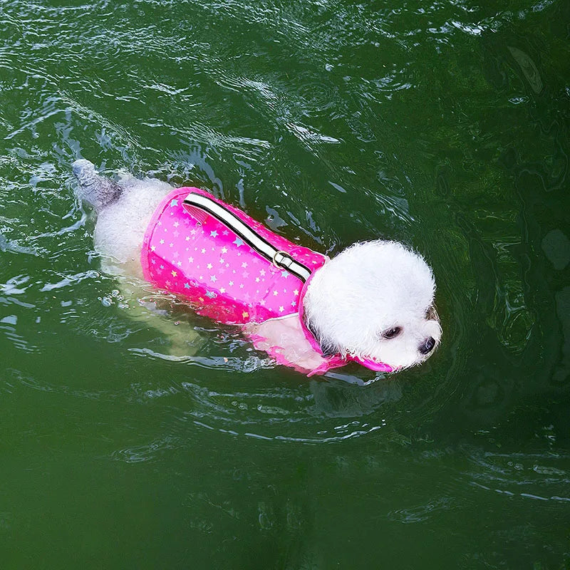 Dog Swimming Vest Pet Life Jacket Dog SwimmingSuits Summer Beach Surfing Drifting Dogs Life Vest Buoyancy Clothes Adjustable